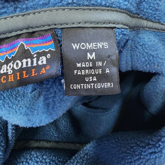 Patagonia Synchilla Blue  Fleece Button Front Cardigan  Jacket- Damaged Buttons - Picture 10 of 15